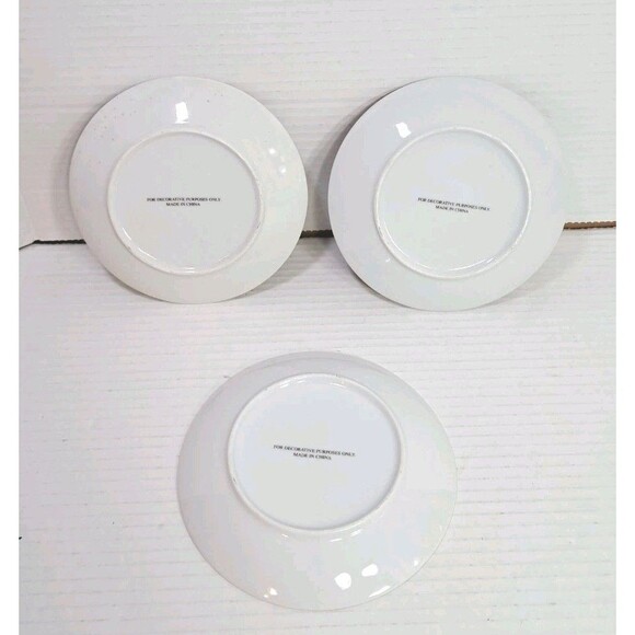 Lot of 3 Decorative 6" Plates Folk Art Country Kitchen Wall Hanging Set Decor - Picture 3 of 4